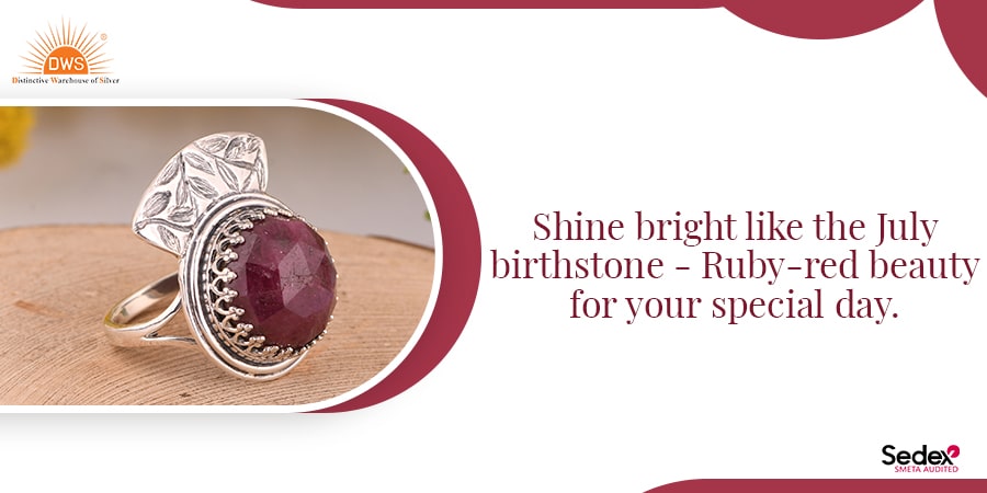 Shine bright like the July birthstone - Ruby-red beauty for your special day